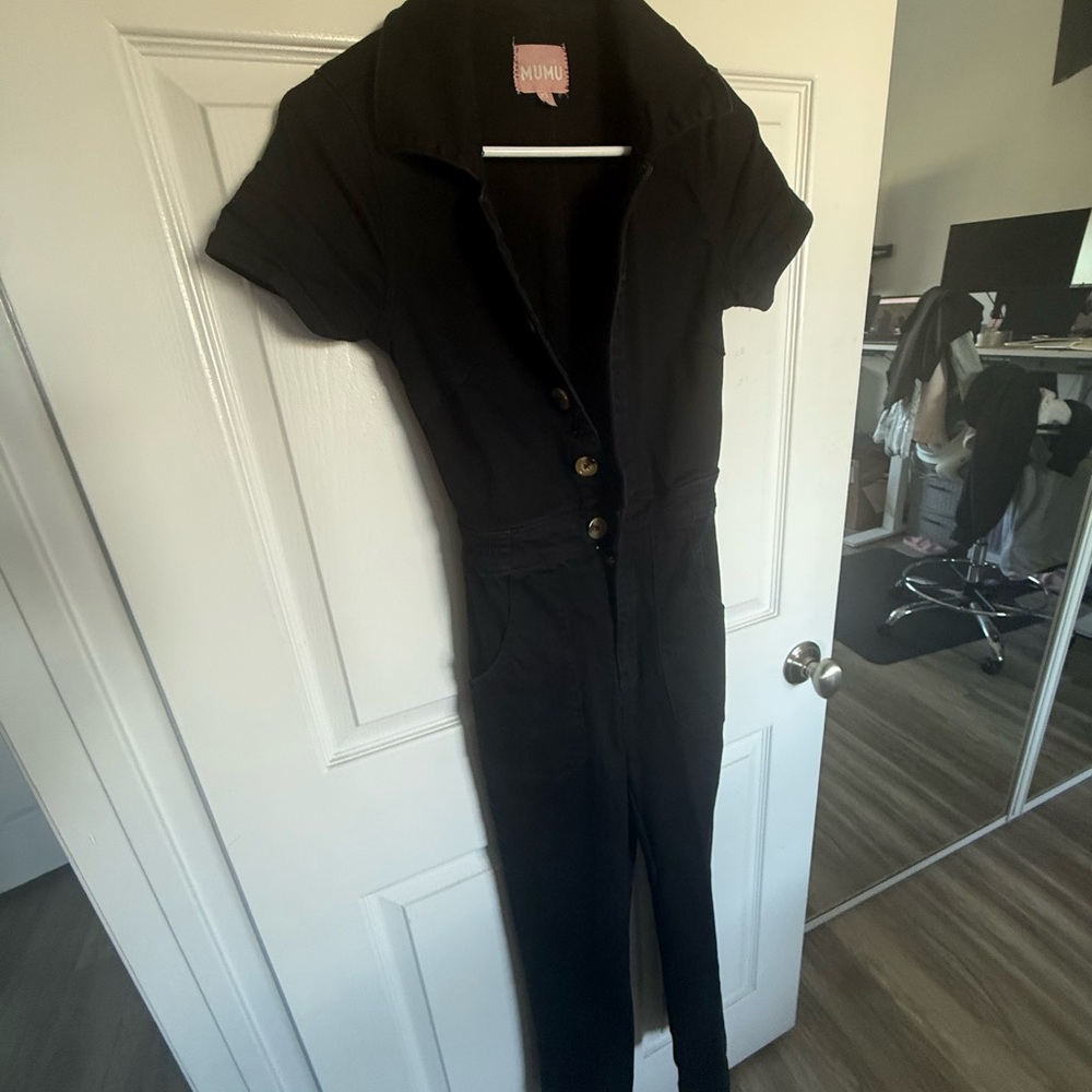 Show Me Your Mumu Emery Black Denim Jumpsuit - Picture 3 of 9